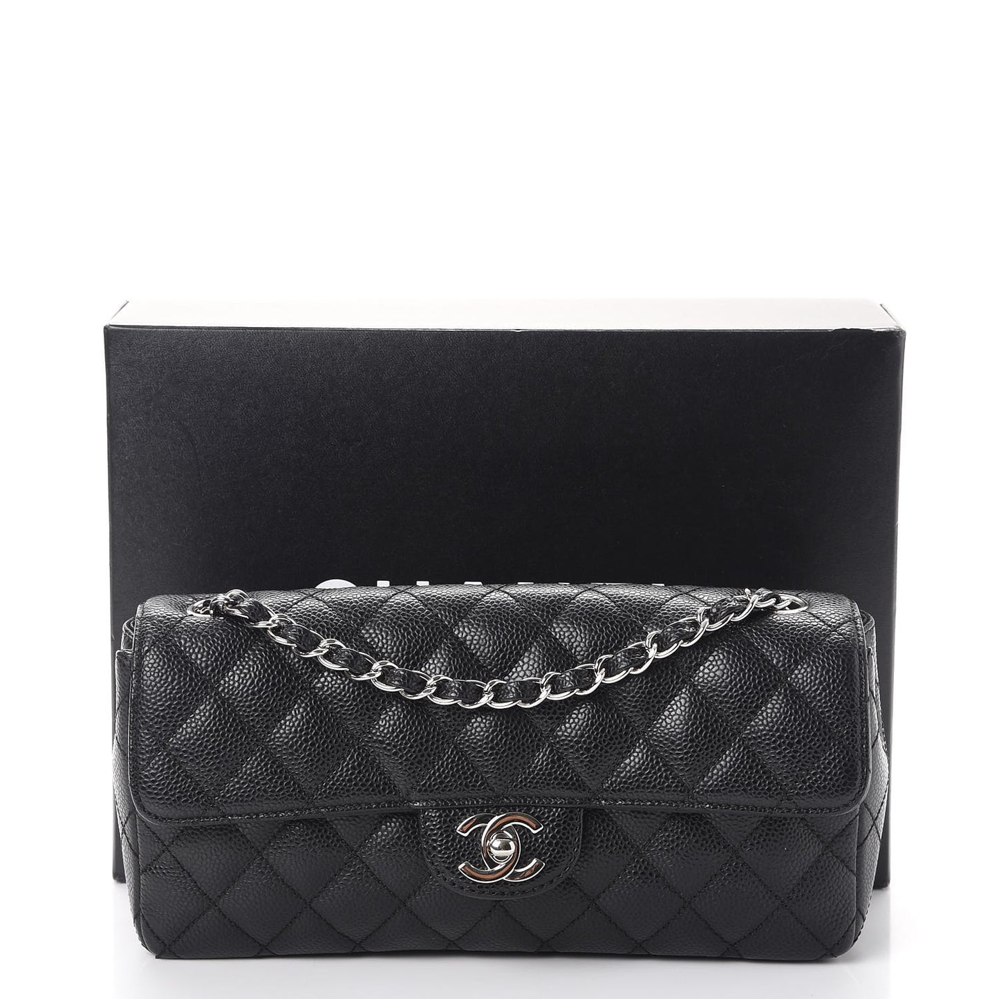 Caviar Quilted East West Flap Black