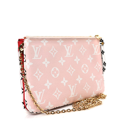 Louis Vuitton Monogram Giant Double Zip Pochette Rouge 3 of 8