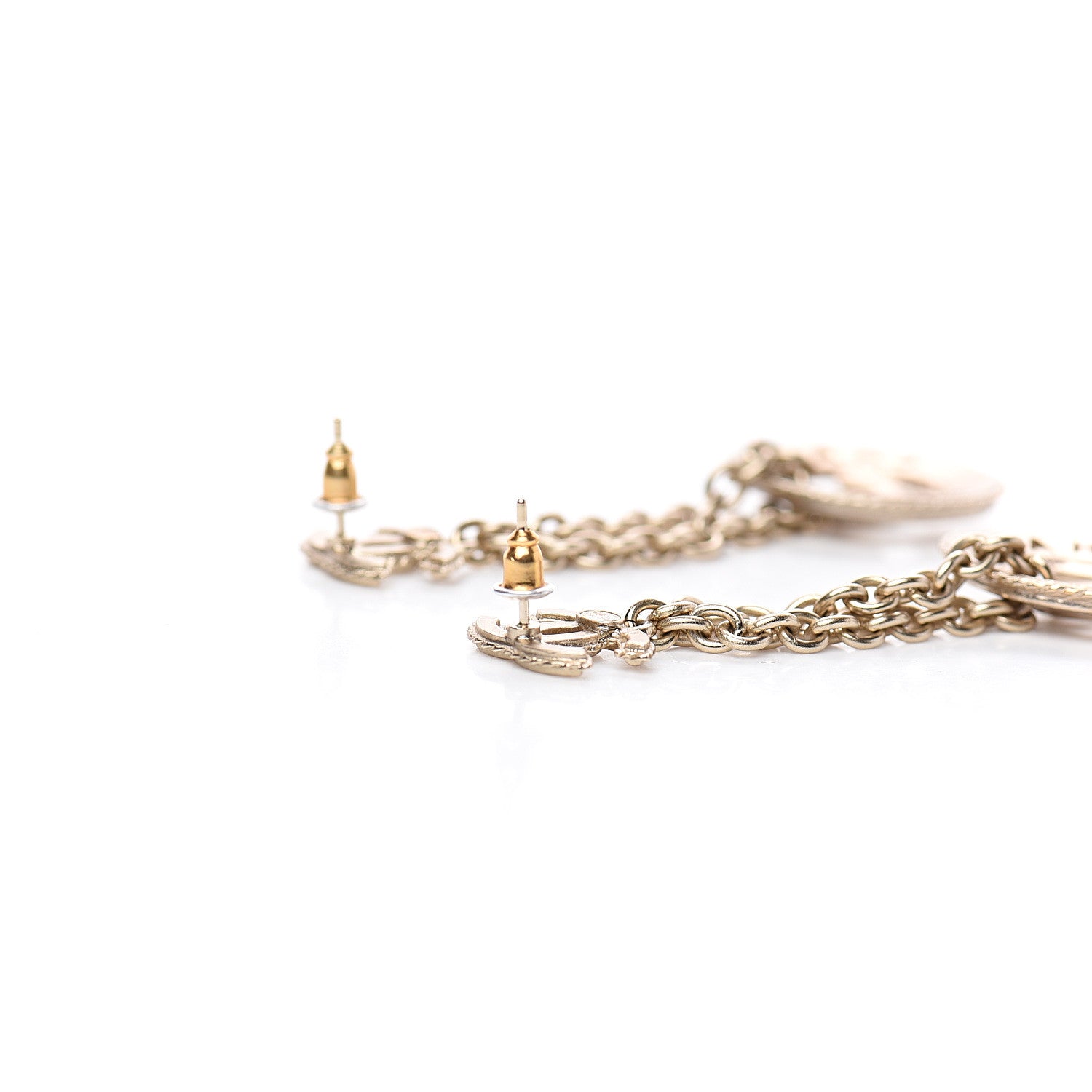 Chanel Chain CC Drop Earrings Gold 3 of 6