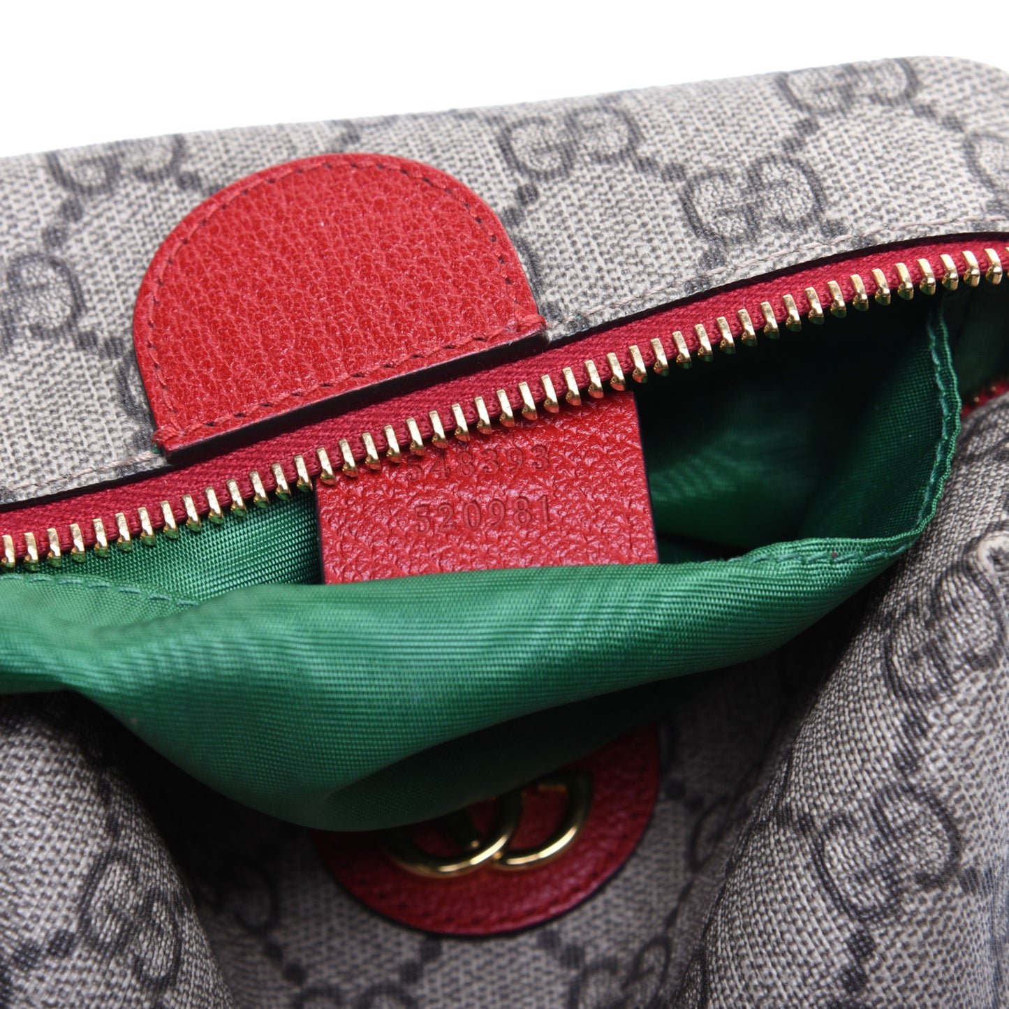 Soft GG Supreme Monogram Calfskin Medium Ophidia Cosmetic Case Beige Ebony Hibiscus Red
