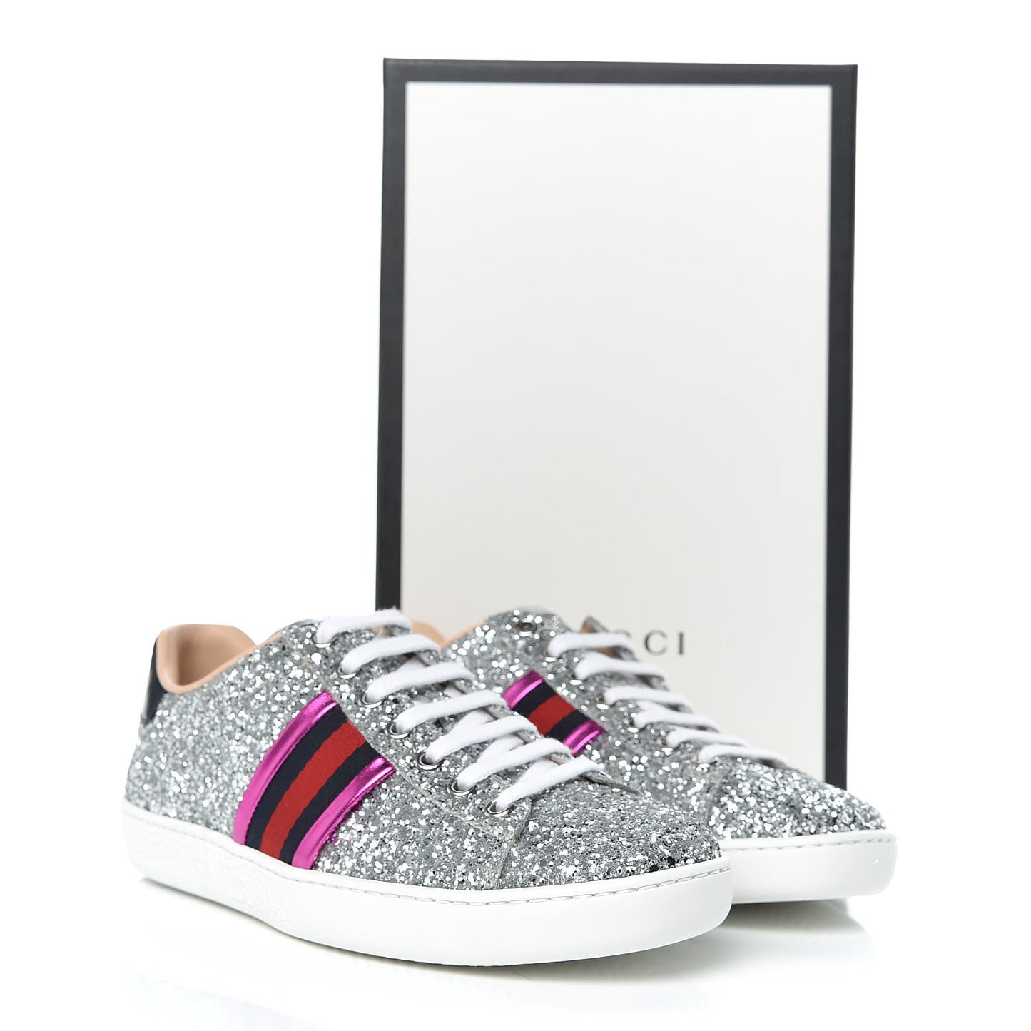 Glitter Web Ace Sneakers 36 Silver