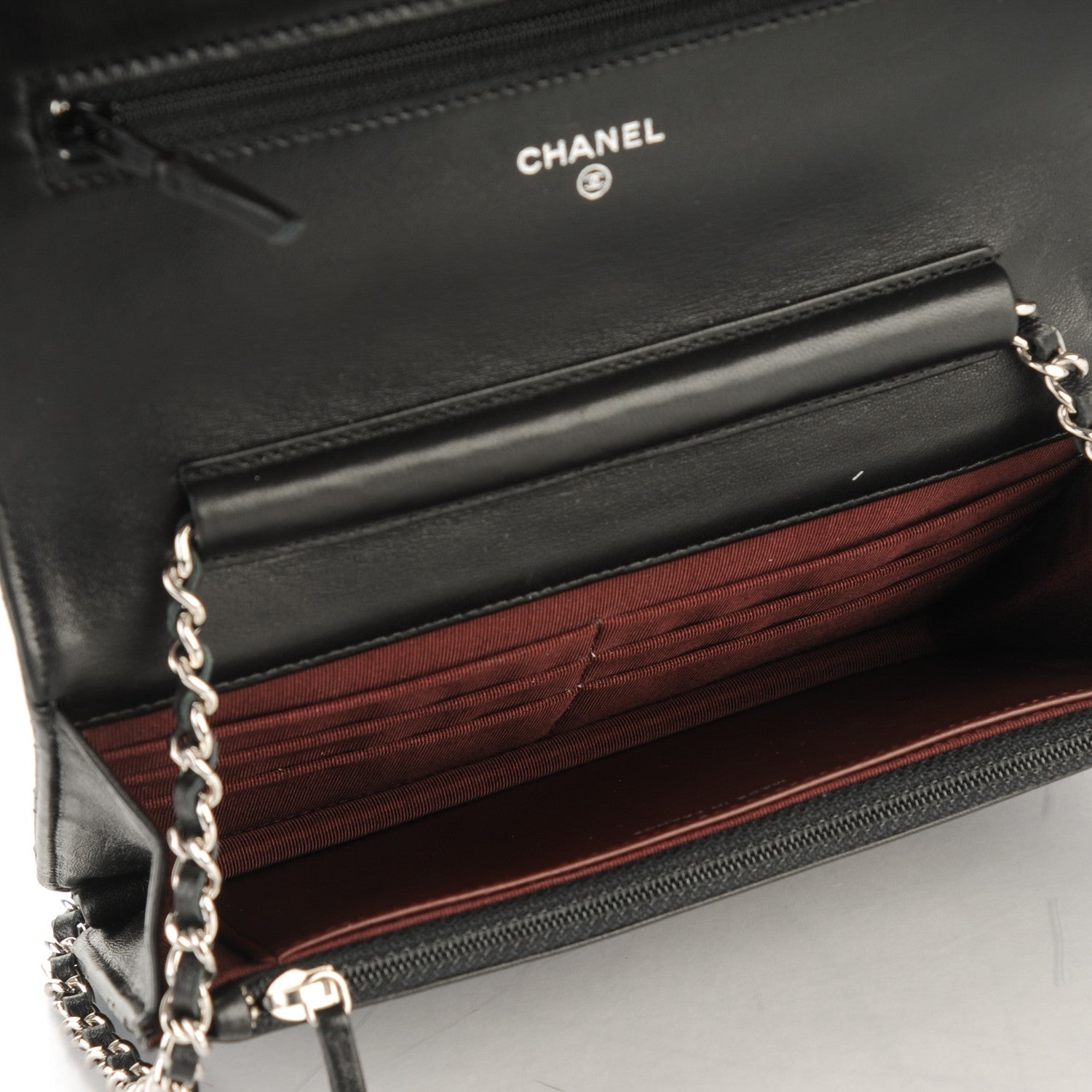 Chanel Lambskin Quilted Wallet On Chain WOC Black 5 of 8