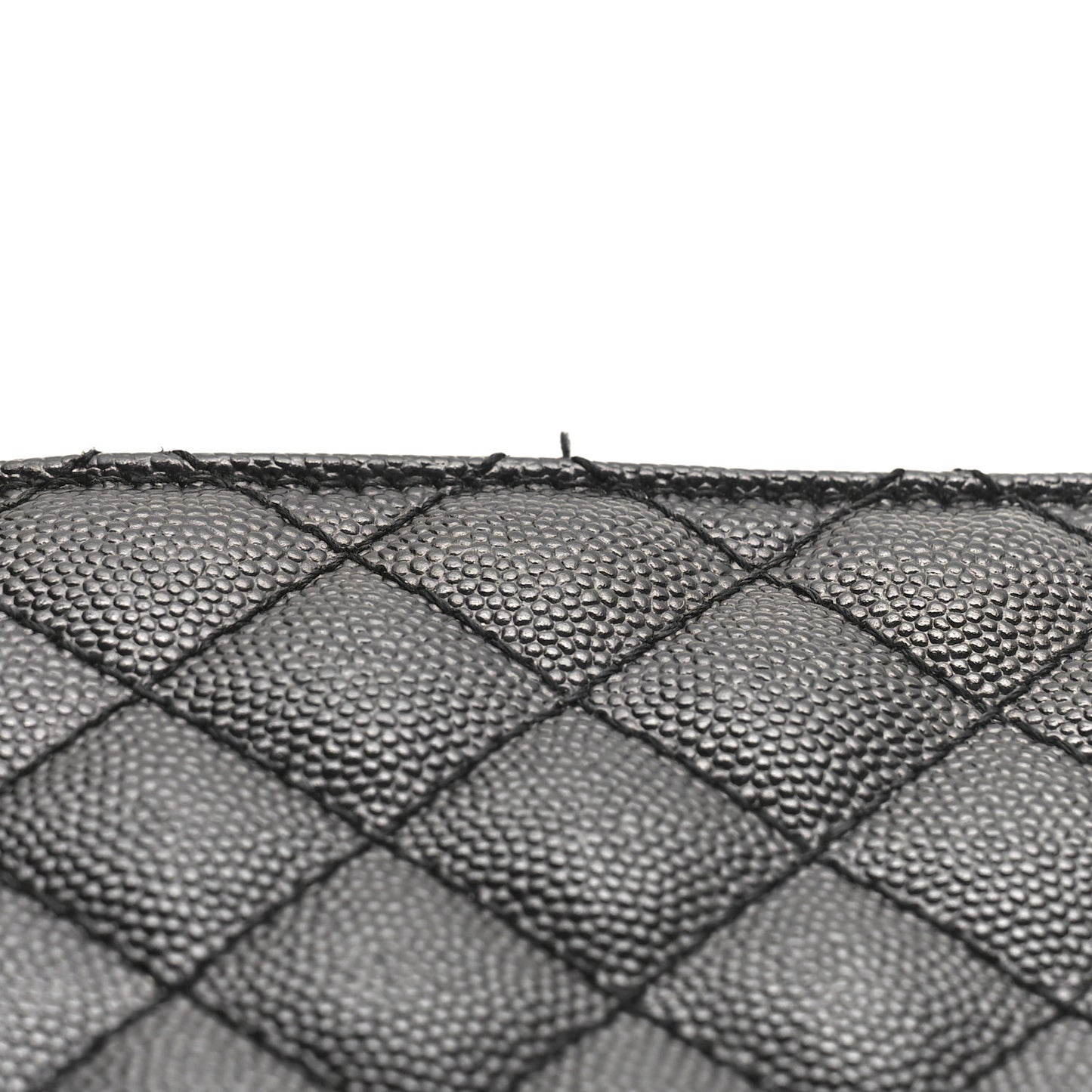 Grain De Poudre Textured Mixed Matelasse Large Triquilt Monogram Satchel Black