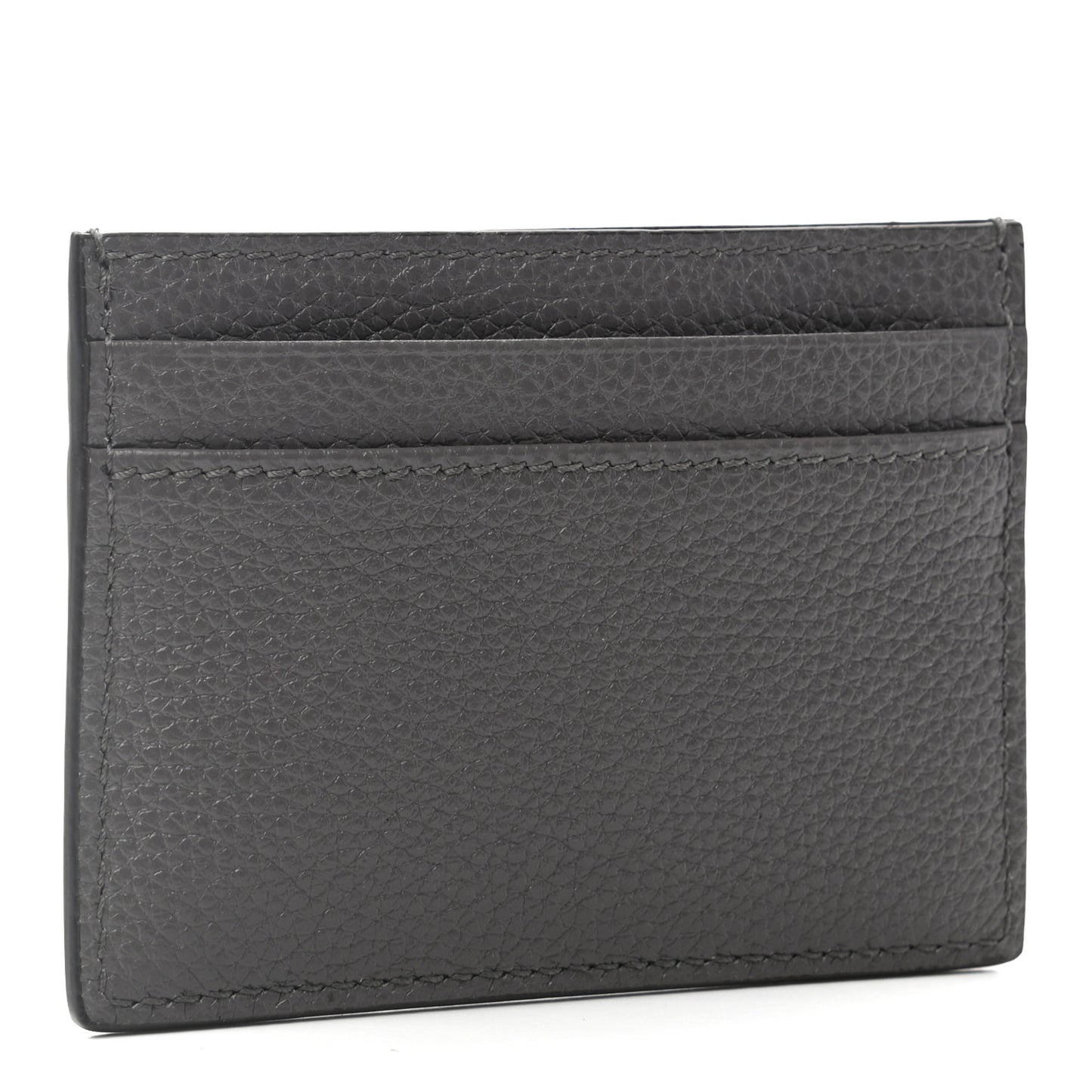 Grainy Calfskin Zumi Card Holder Dusty Grey