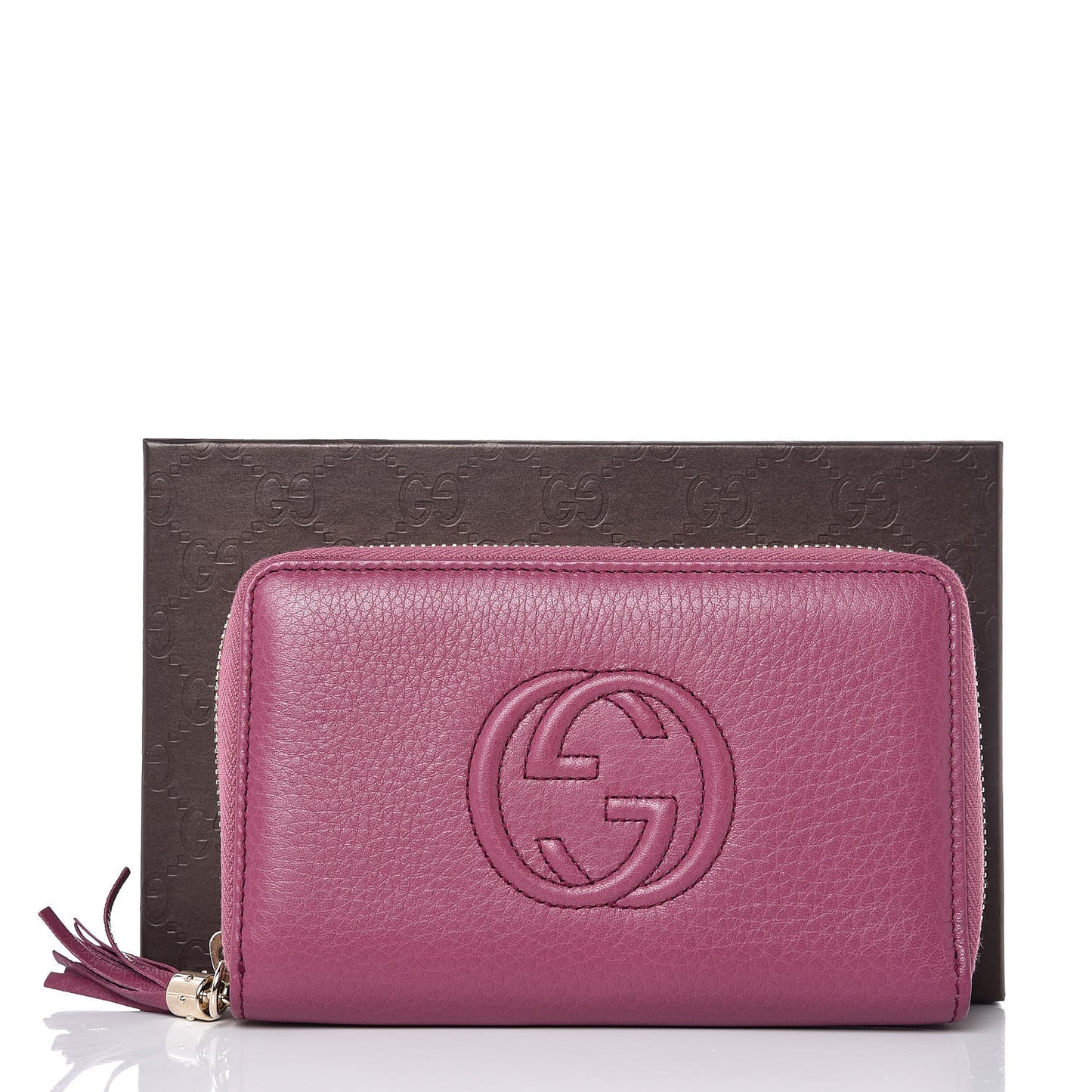 Pebbled Calfskin Medium Soho Zip Around Wallet Peonia Flower