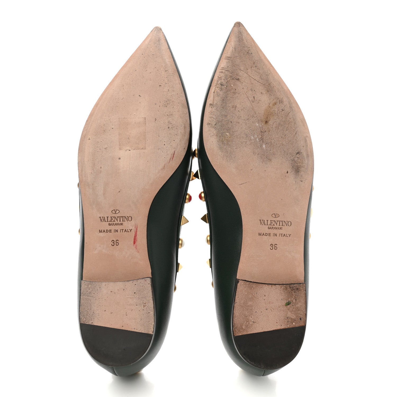 Valentino Garavani Nappa Rockstud Rolling Ballerina Flats 36 Black 5 of 10