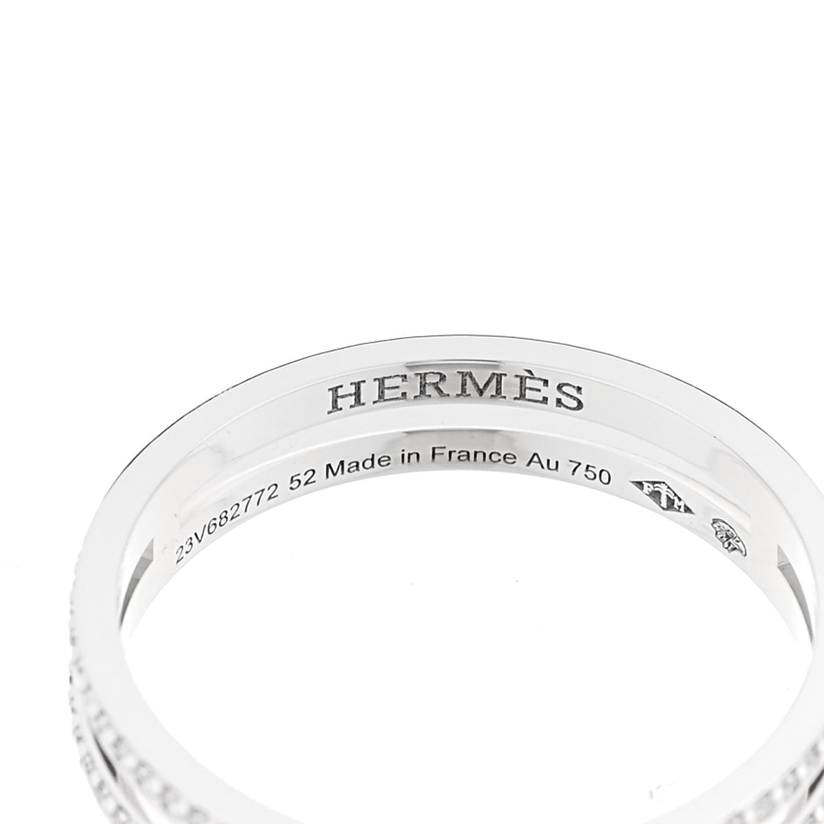 18K White Gold Diamond Ariane Wedding Band Ring 52 6