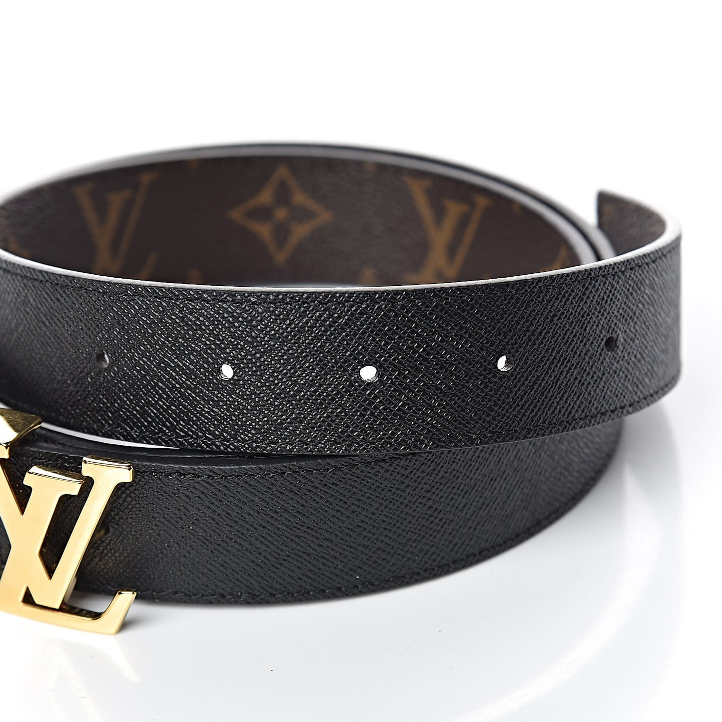 Calfskin Monogram 30mm LV Initiales Reversible Belt 90 36 Black
