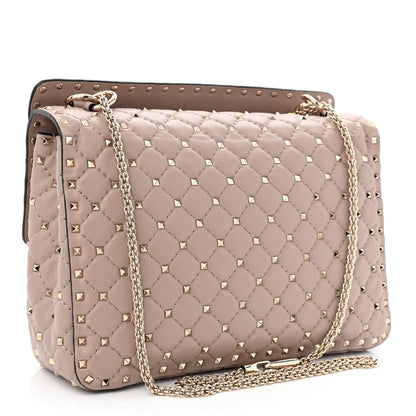 Valentino Garavani Nappa Large Rockstud Spike Shoulder Bag Poudre 4 of 11