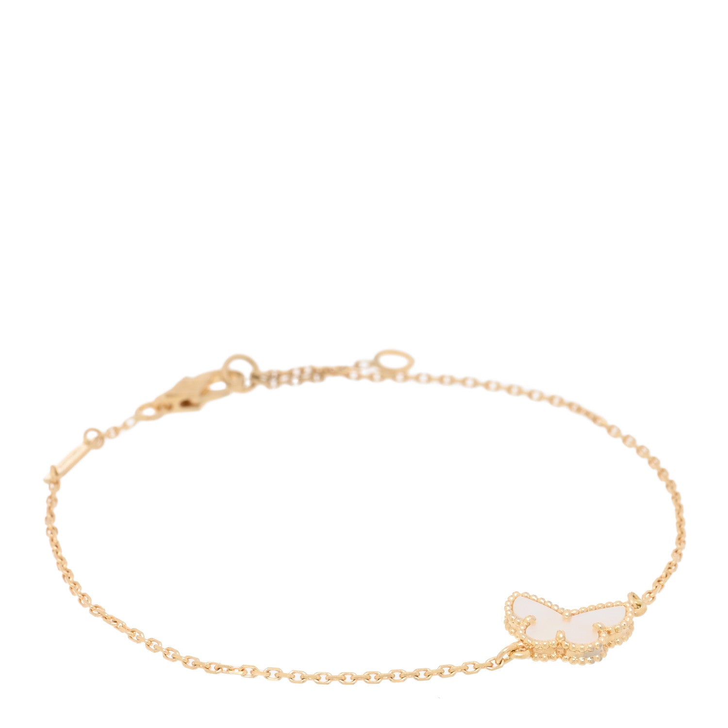 Van Cleef & Arpels 18K Yellow Gold Mother of Pearl Sweet Alhambra Butterfly Bracelet 1 of 3