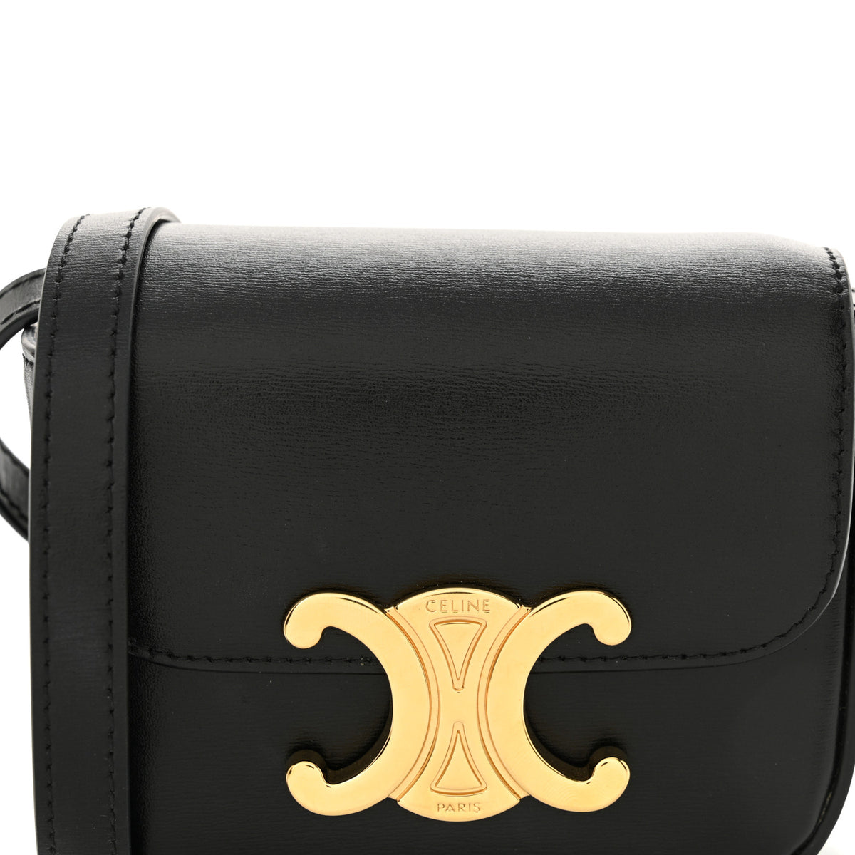 Shiny Calfskin Mini Triomphe Black