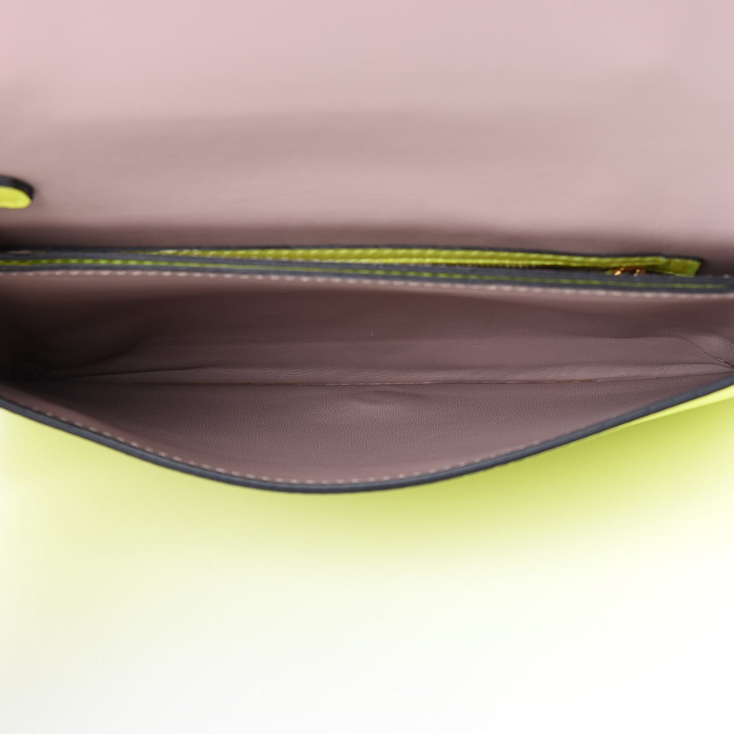 Nappa Rockstud Wristlet Clutch Yellow Fluo