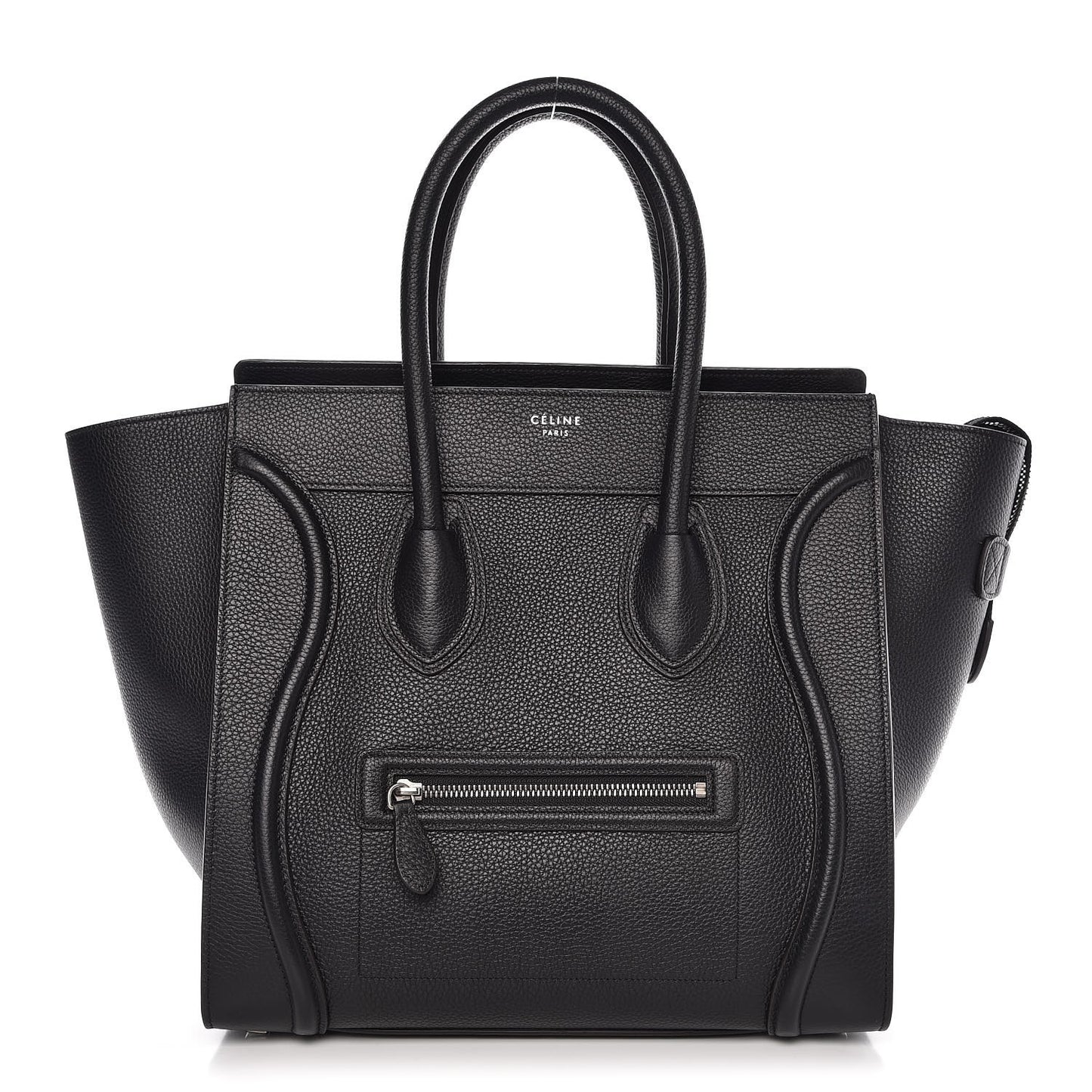 Drummed Calfskin Mini Luggage Black