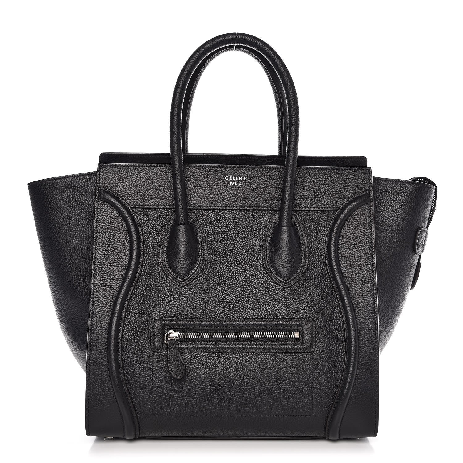 Celine Drummed Calfskin Mini Luggage Black 1 of 8