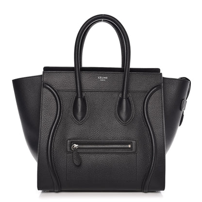 Celine Drummed Calfskin Mini Luggage Black 1 of 8