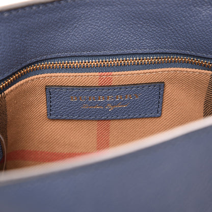 Burberry Soft Grain Calfskin Small Buckle Tote Steel Blue 6 of 7