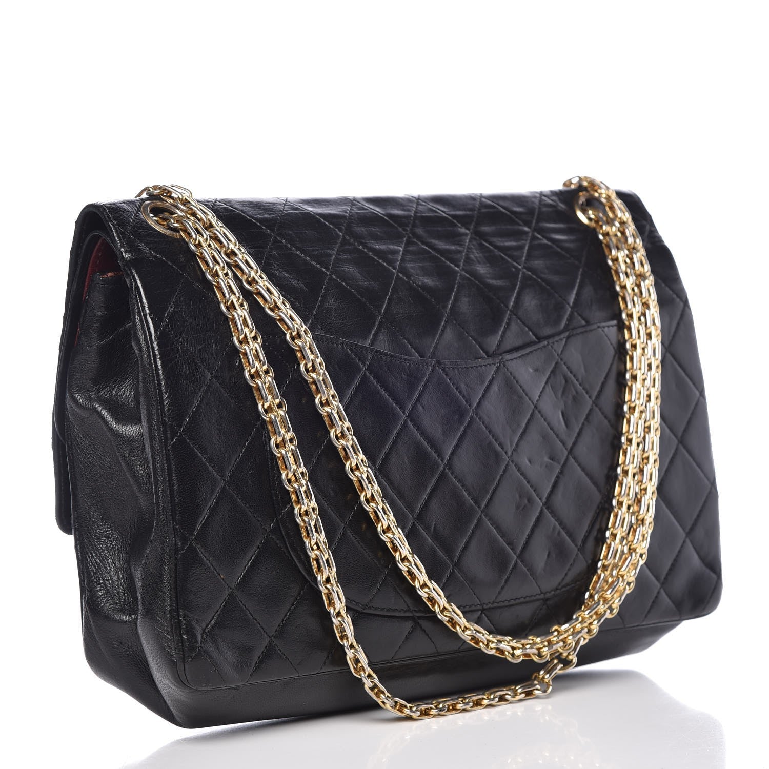 Chanel Lambskin Quilted Medium Double Flap Bijoux Chain Black 4 of 14