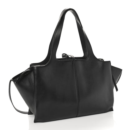 Celine Supple Natural Calfskin Medium Tri-Fold Bag Black 3 of 10