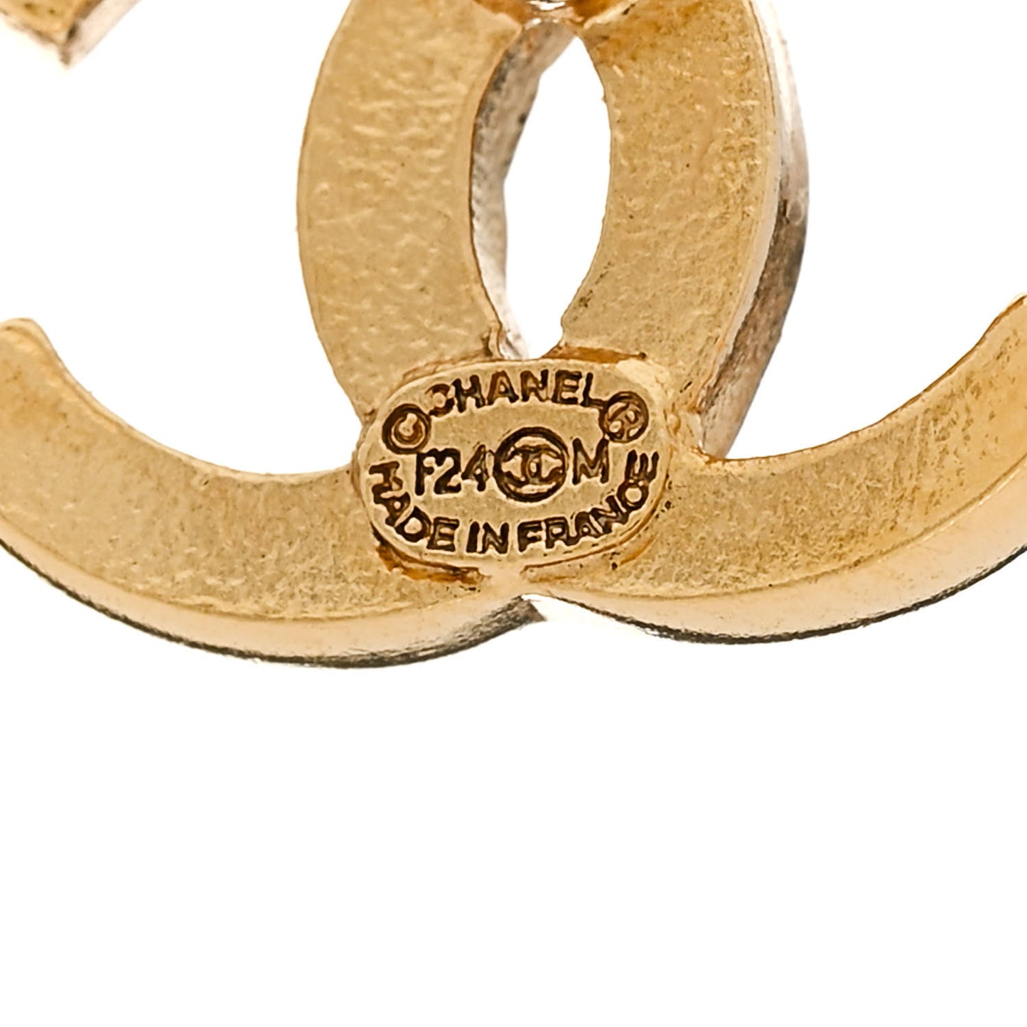 Quilted CC Earrings Gold