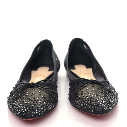 Christian Louboutin Mesh Crystal Embellished Follies Strass Flats 39 Black 2 of 7