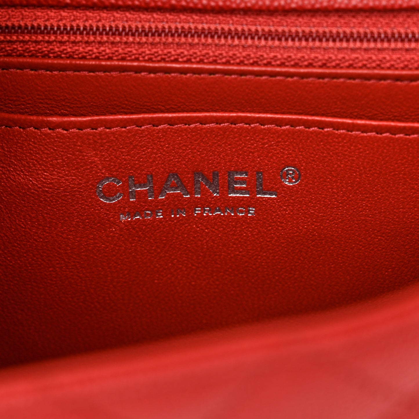 Caviar Quilted Mini Rectangular Flap Red