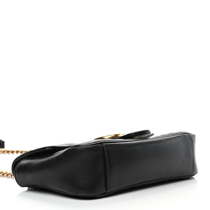 Gucci Calfskin Matelasse Mini GG Marmont Shoulder Bag Black 3 of 4