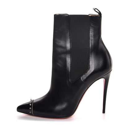 Christian Louboutin Calfskin Banjo Spiked Cap Toe 110 Booties 39 Black 1 of 7