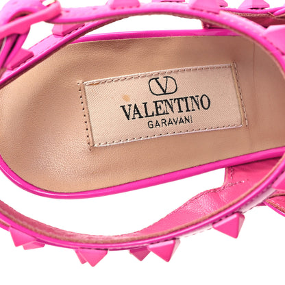 Valentino Garavani Patent Lacquer Monochrome Rockstud Ankle Strap 100mm Pumps 37.5 Pink PP 8 of 12