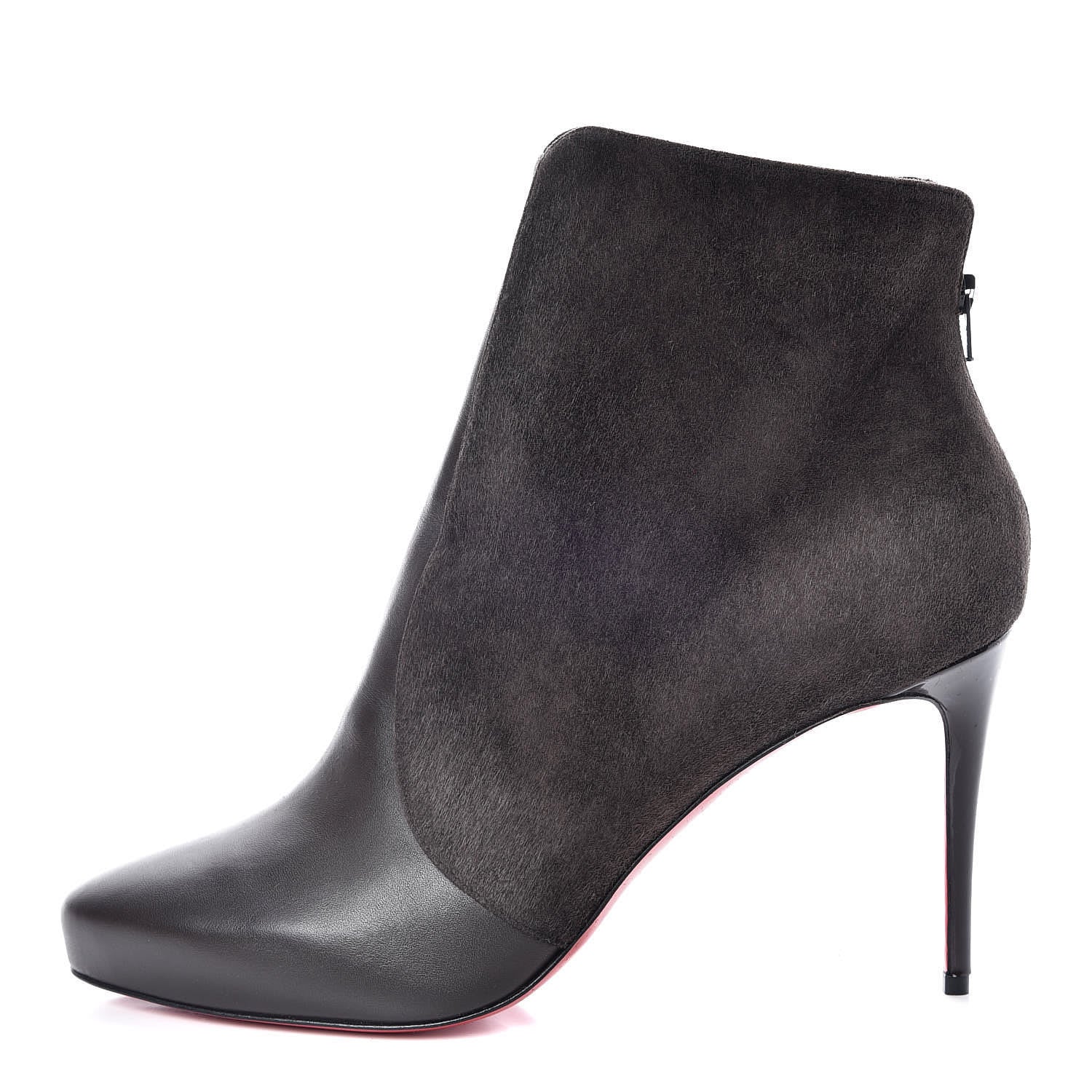Christian Louboutin Suede Calfskin Gaetanina 85 Booties 40 Taupe 1 of 7