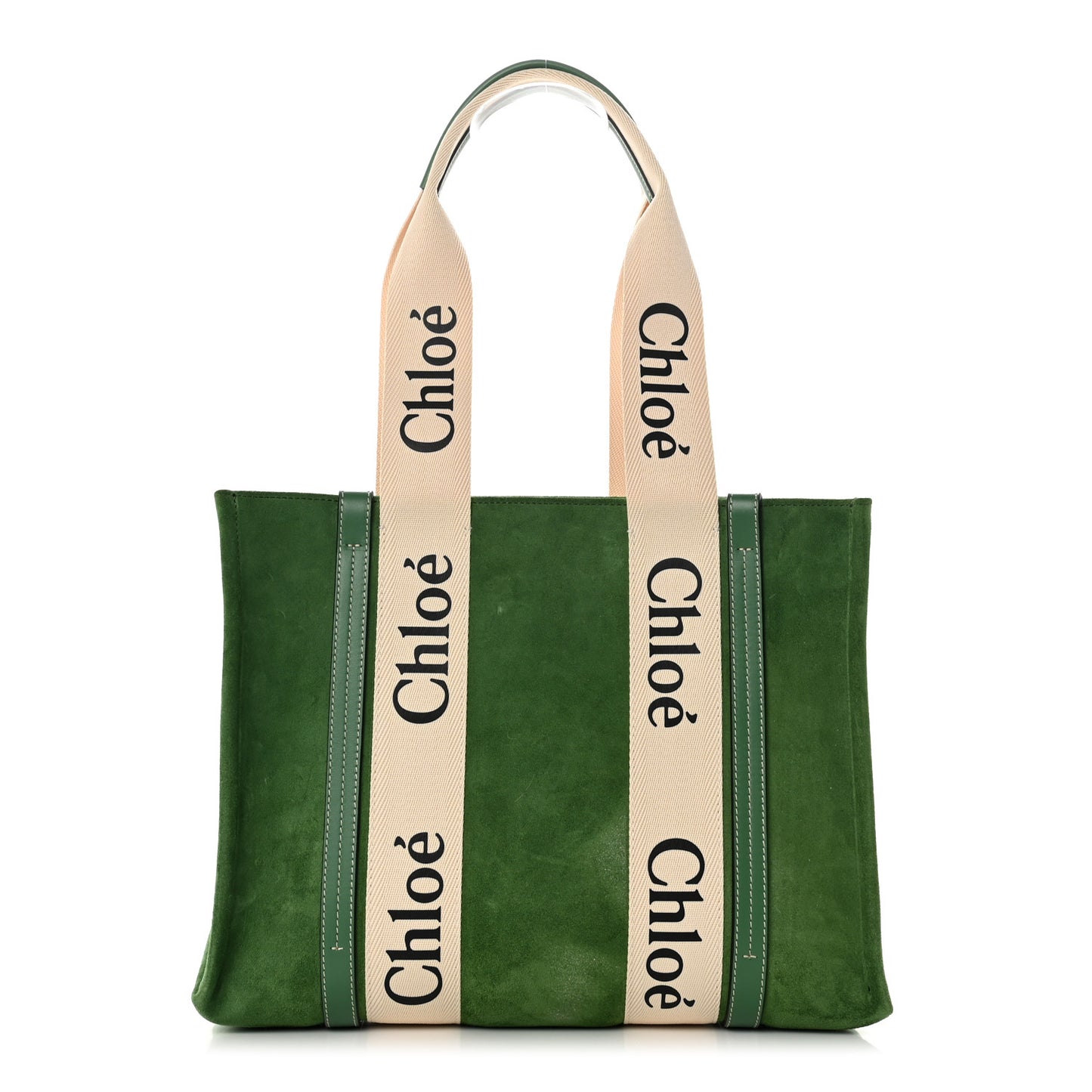 Suede Calfskin Medium Woody Tote Bright Green