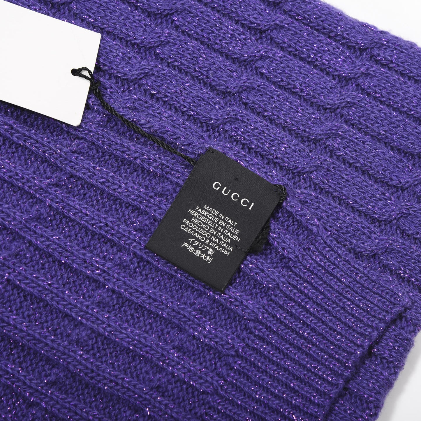 Wool Knit Shine Reg Scarf Parma Violet Dark Purple