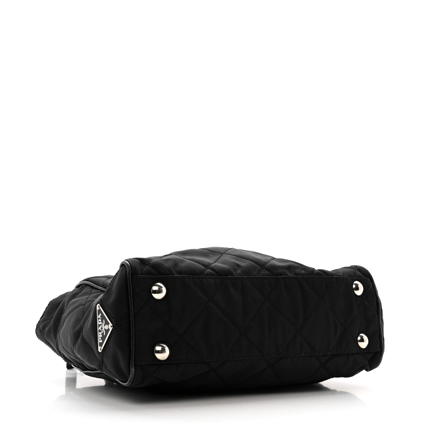 Tessuto Nylon Impunturato Quilted Shopping Tote Black