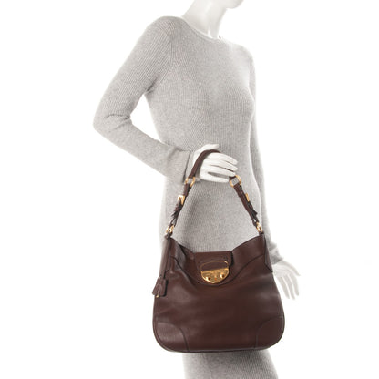 Prada Vitello Daino Pushlock Hobo Bruciato 2 of 7