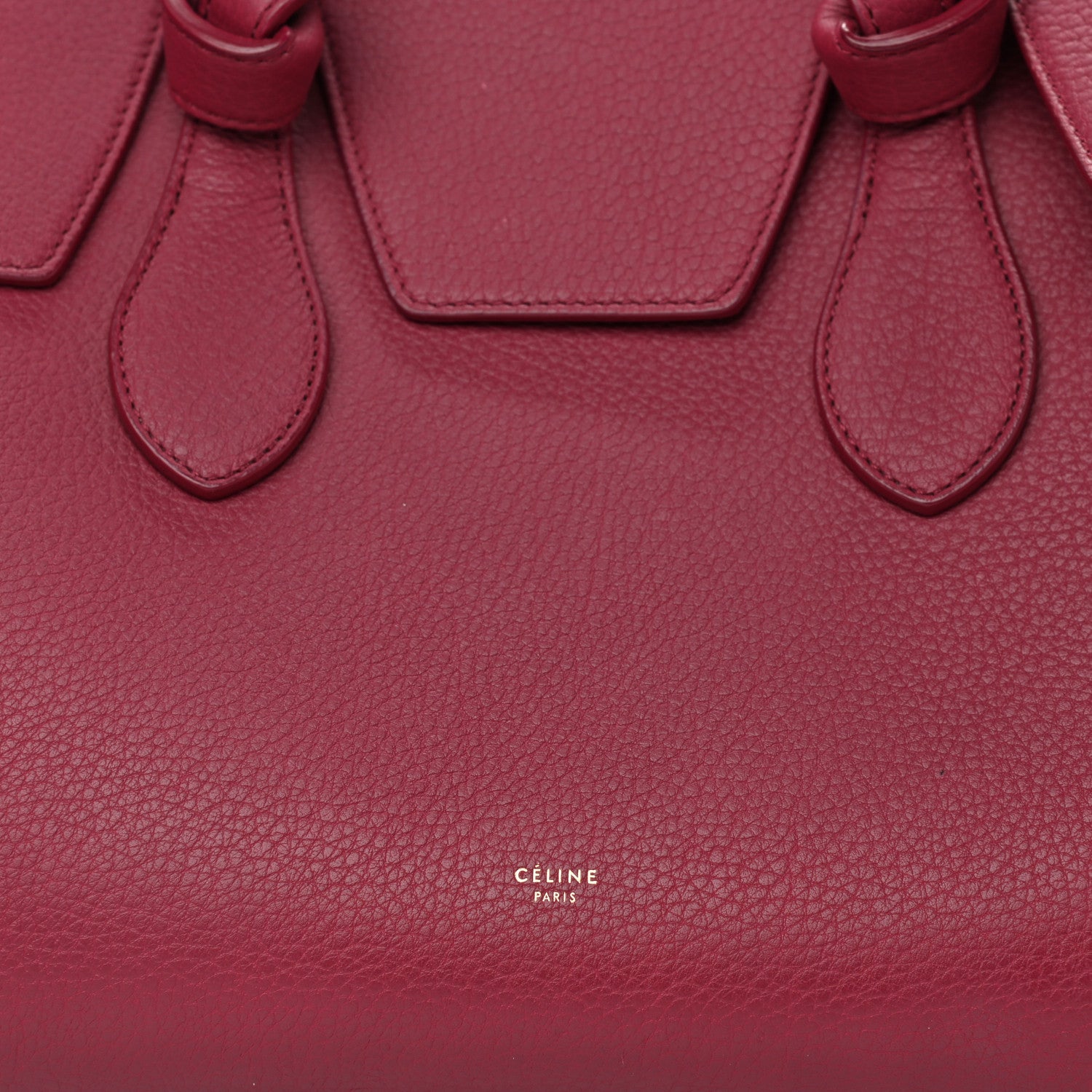 Celine Crisped Calfskin Small Tie Knot Tote Red 8 of 11