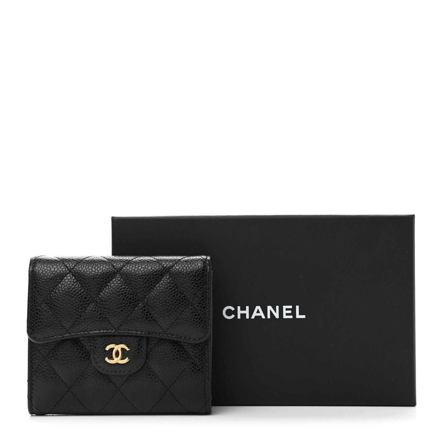 Caviar Quilted Compact Flap Wallet