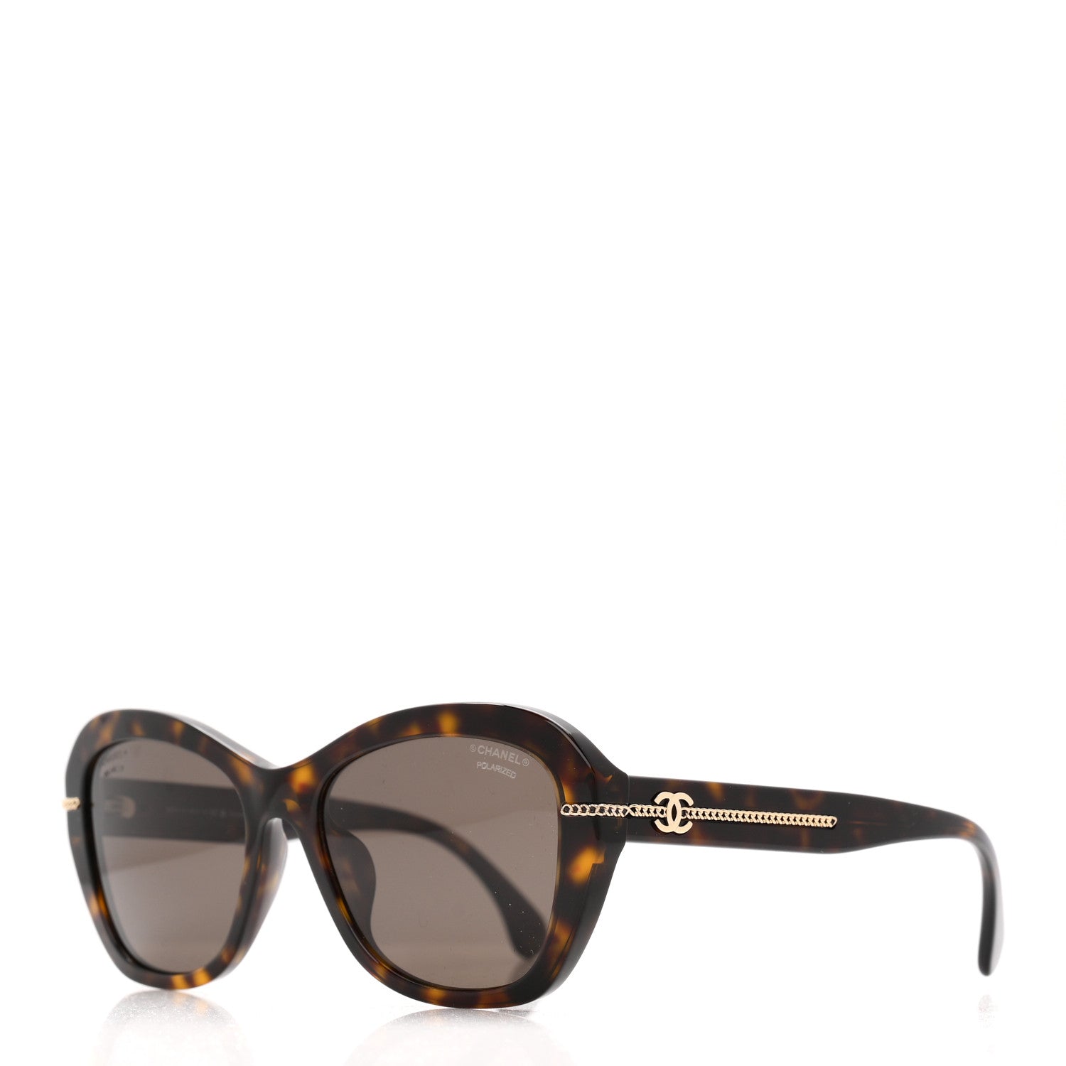 Chanel Acetate Polarized CC Butterfly Sunglasses 5510-A Dark Tortoise 1 of 8