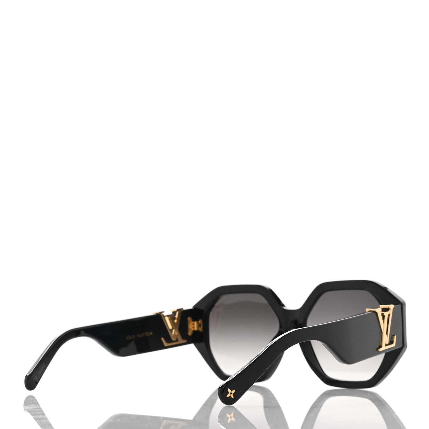 Louis Vuitton Acetate LV Icon Round Sunglasses Z1728E Black 3 of 9