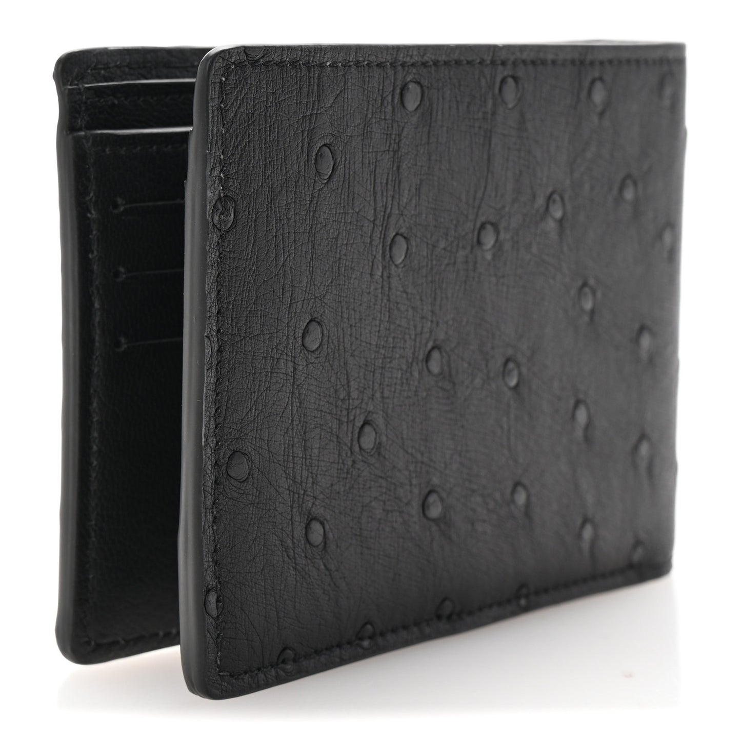Crocodile Ostrich Taurillon Monogram Shadow Multiple Wallet Black