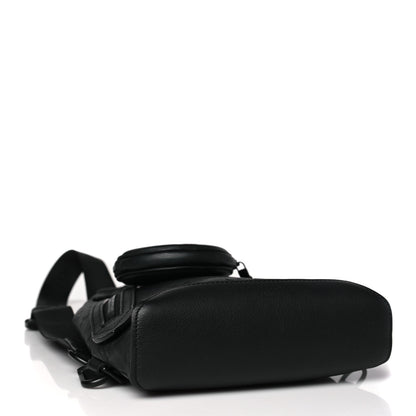 Louis Vuitton Calfskin Shadow Monogram Duo Slingbag Black 4 of 9