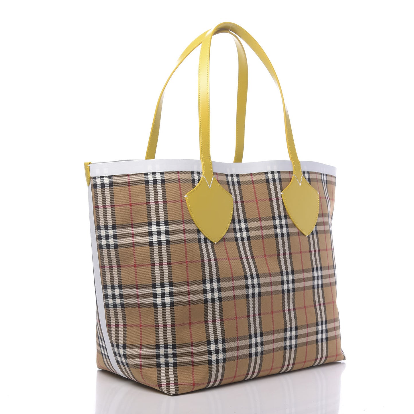 Vintage Check Large The Giant Reversible Tote Yellow