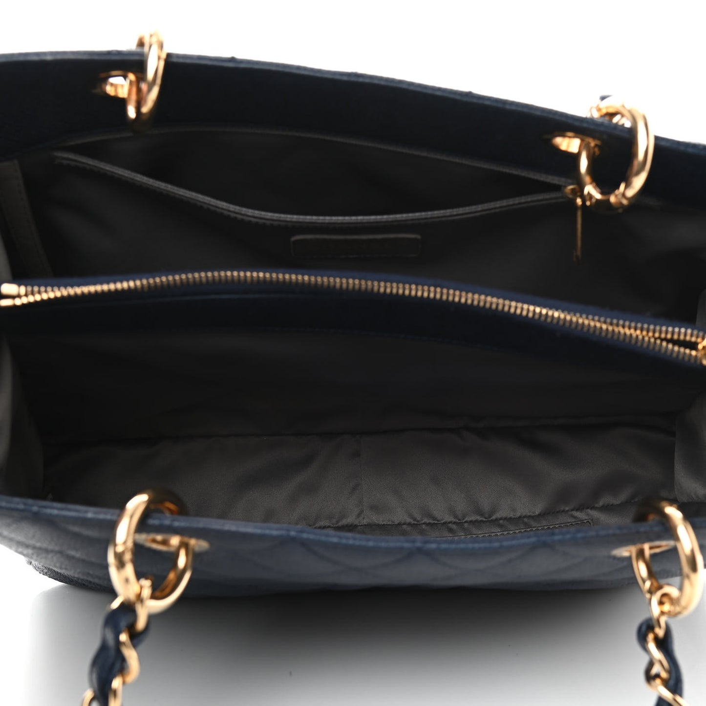 Caviar Quilted Grand Shopping Tote GST Dark Navy Blue