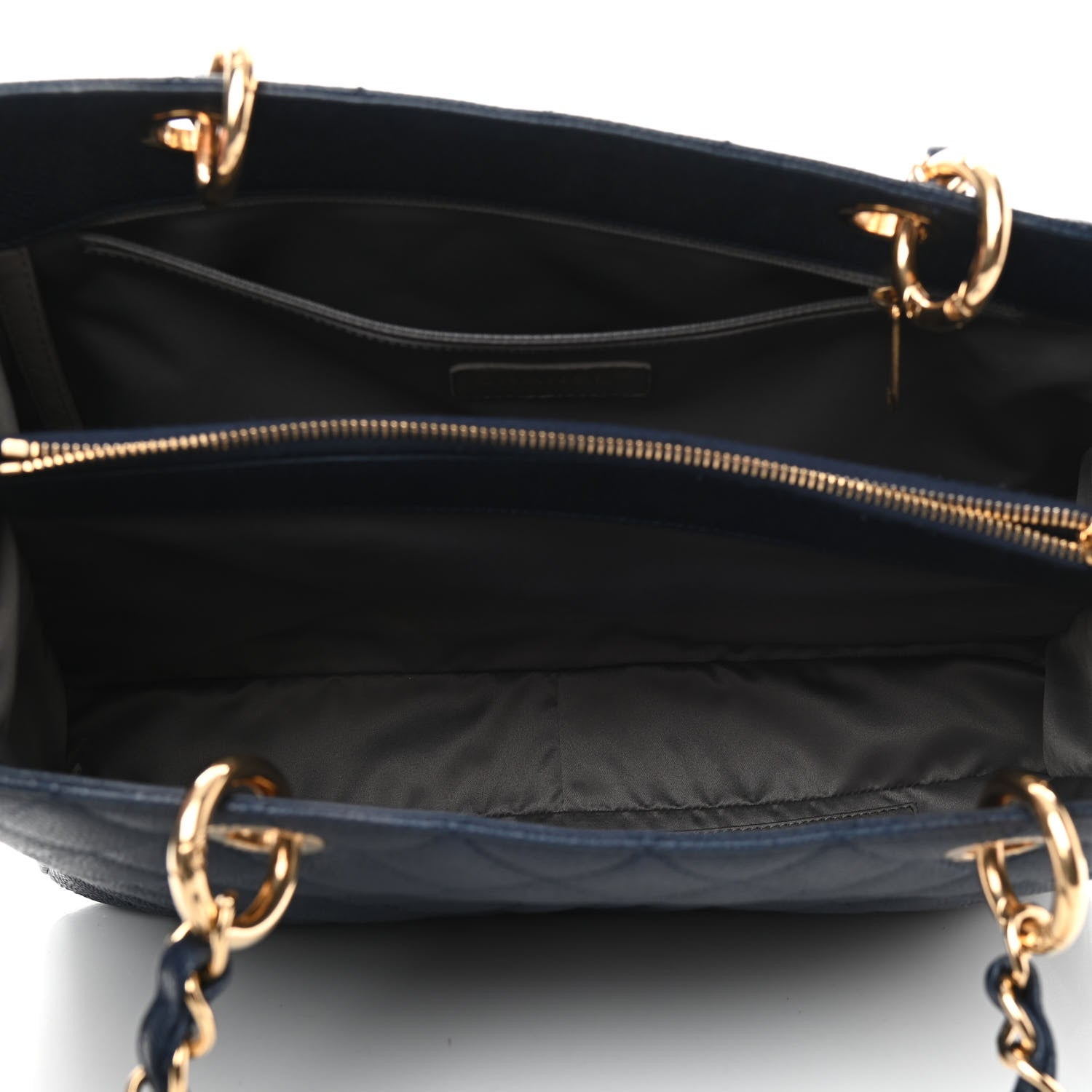 Chanel Caviar Quilted Grand Shopping Tote GST Dark Navy Blue 5 of 10