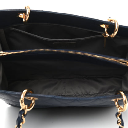 Chanel Caviar Quilted Grand Shopping Tote GST Dark Navy Blue 5 of 10
