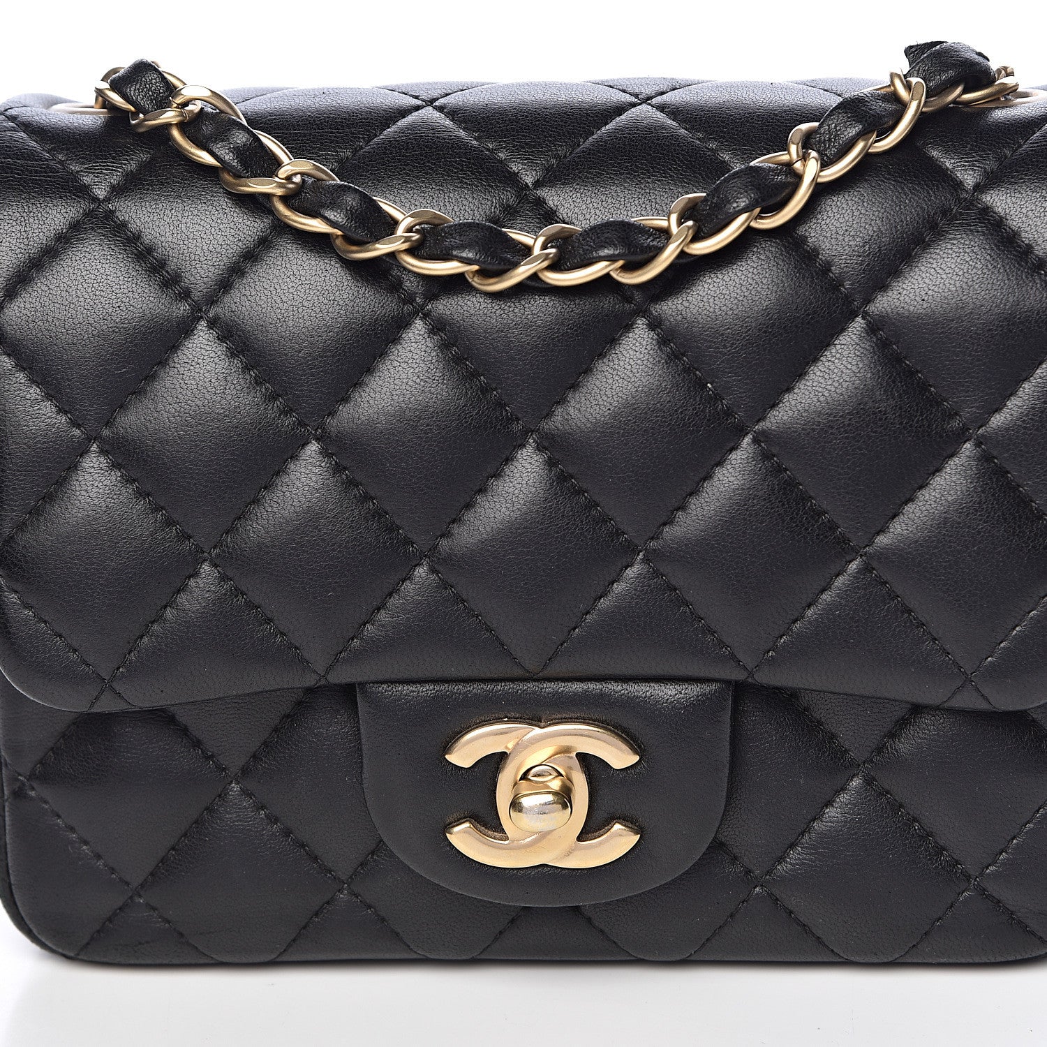Chanel Lambskin Quilted Mini Square Flap Black 8 of 12