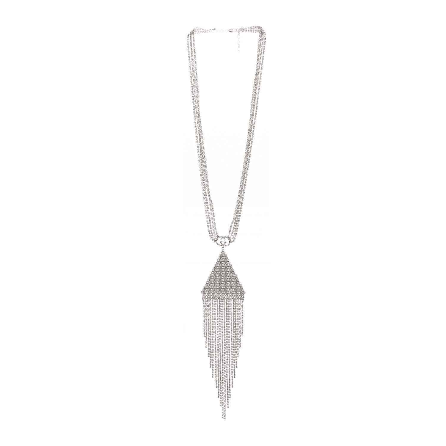 Gucci Crystal Double G Fringe Pendant Necklace 3 of 7