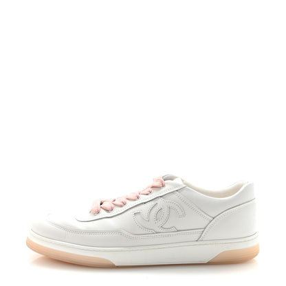 Chanel Calfskin Womens CC Sneakers 36 White Light Pink 1 of 10