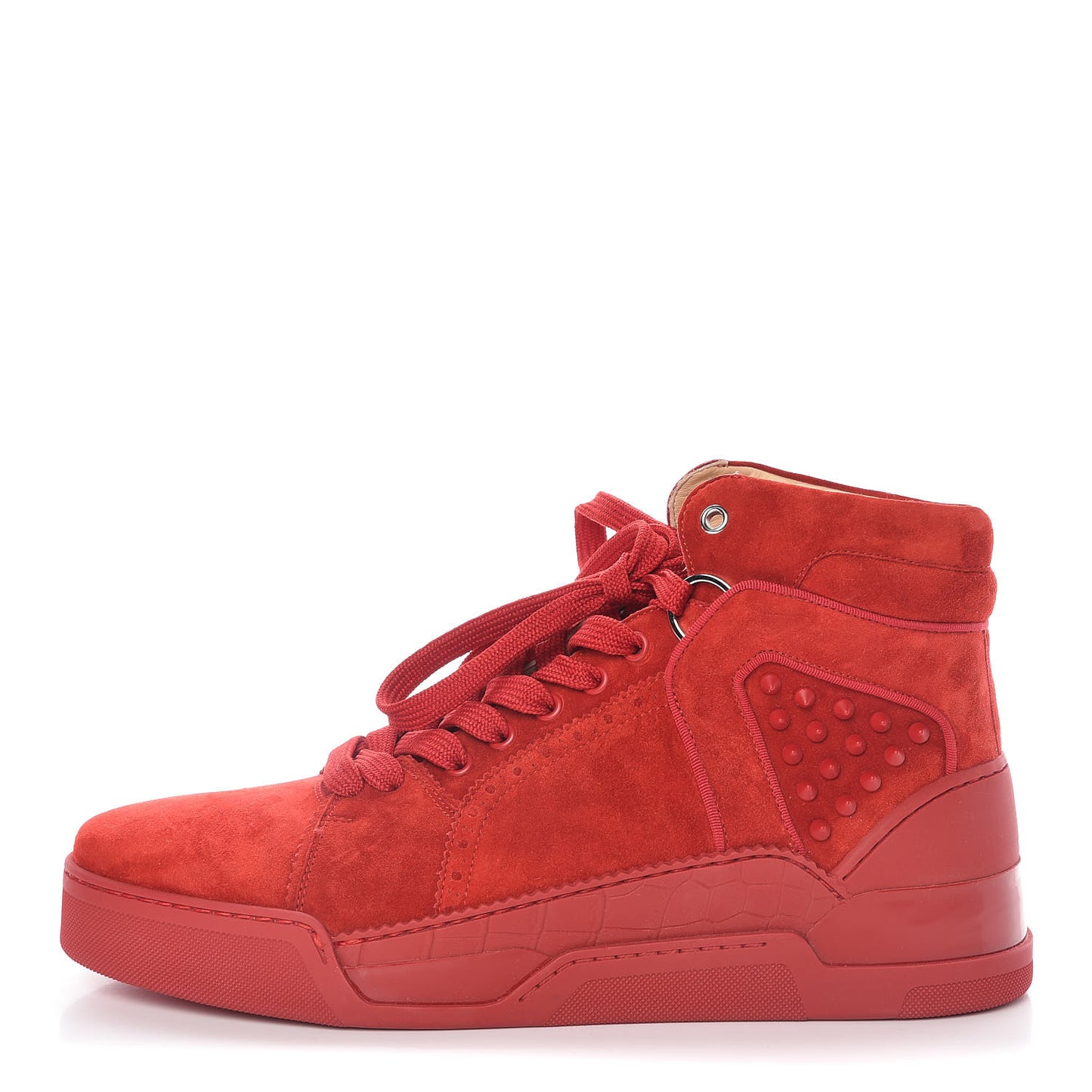 Veau Velours Patent Spikes Mens Loubikick Flat Sneakers 43.5 Flamenco