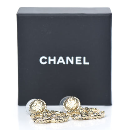Chanel Crystal CC Drop Earrings Gold 5 of 5