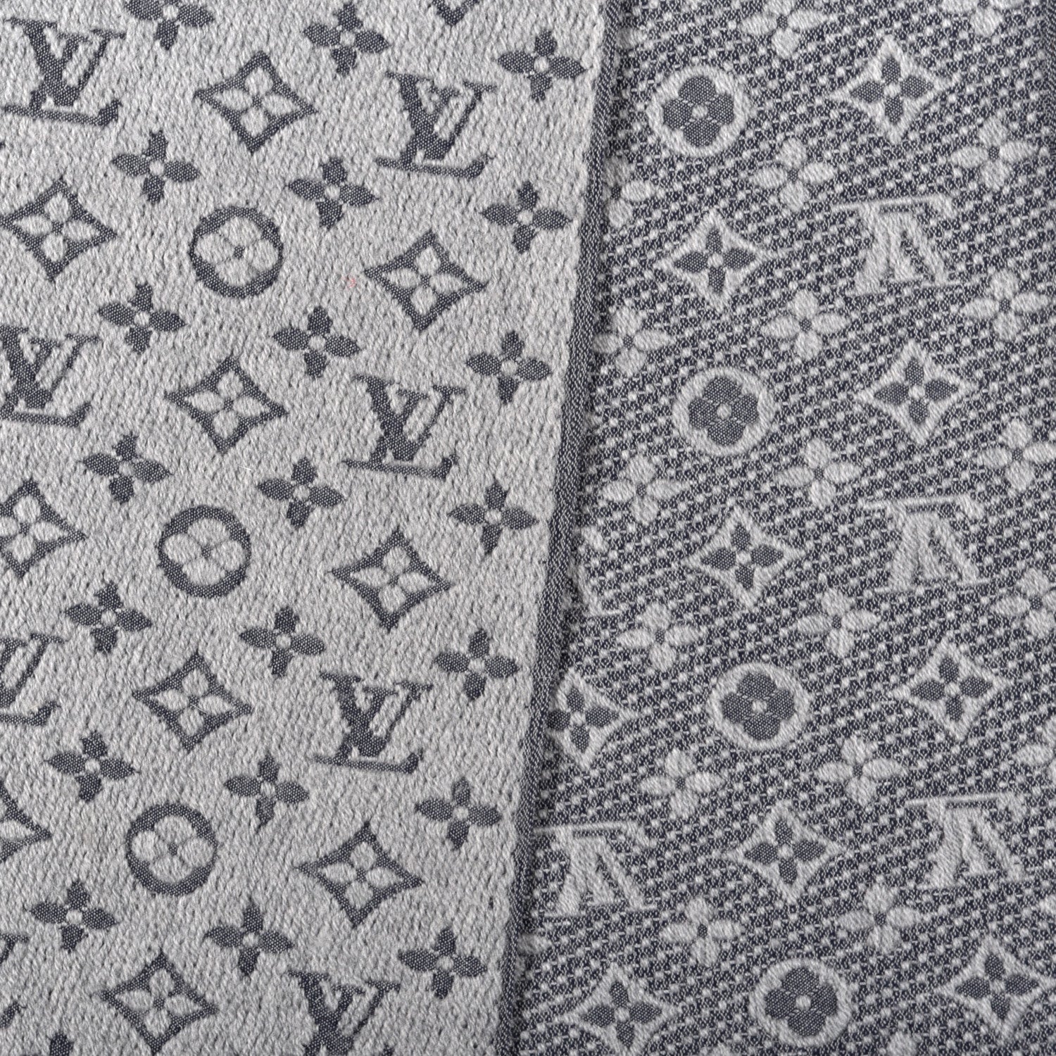 Louis Vuitton Wool Monogram Classic Scarf Grey 2 of 3