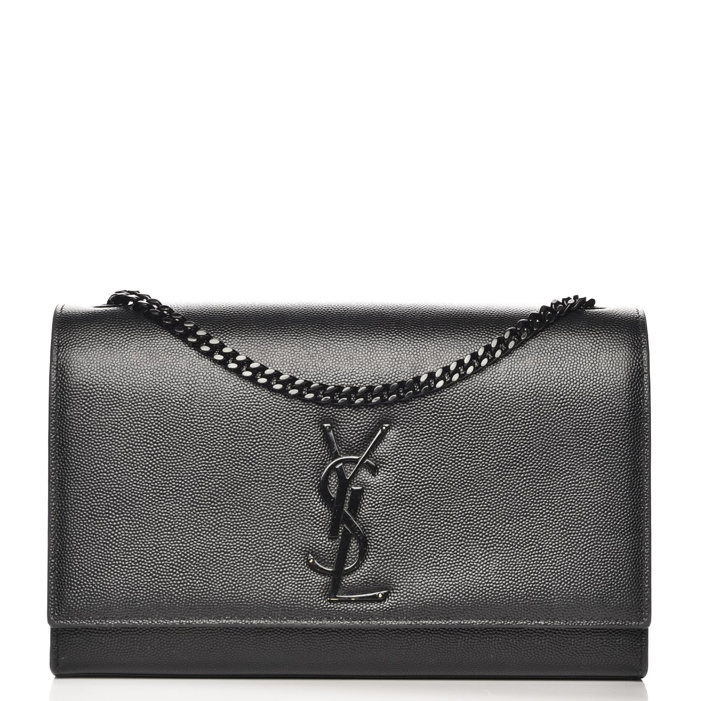 Grain De Poudre Medium Classic Monogram Kate Satchel Black